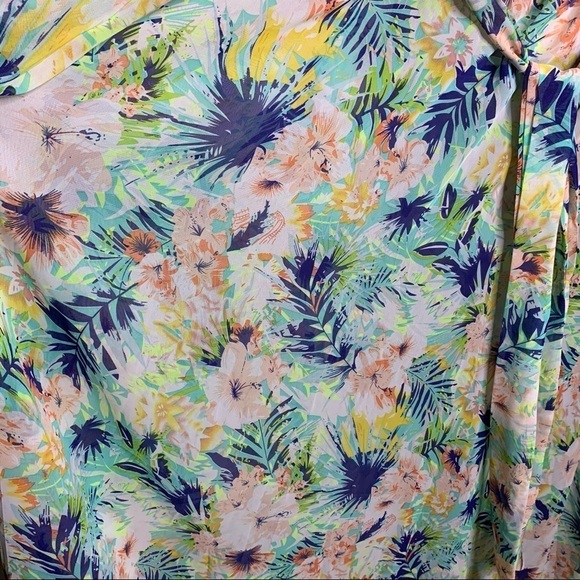 ACEVOG Tropical Floral Chiffon Beach Swimsuit Coverup Maxi Dress - Picture 6 of 10